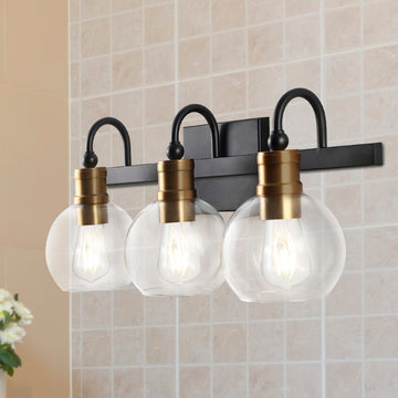 Marais Iron/Glass Rustic Vintage LED Vanity Light